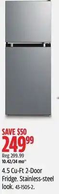 Canadian Tire Vida by PADERNO 4.5 Cu-Ft 2-Door Fridge offer