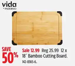 Canadian Tire Vida by Paderno 12 x 18˝ Bamboo Cutting Board offer