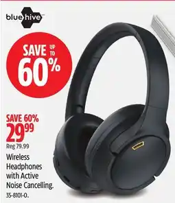 Canadian Tire Blue Hive Wireless Headphones with Active Noise Cancelling offer