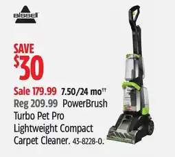 Canadian Tire BISSELL PowerBrush Turbo Pet Pro Lightweight Compact Carpet Cleaner offer