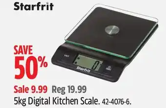 Canadian Tire Starfrit 5kg Digital Kitchen Scale offer