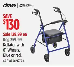 Canadian Tire Drive Rollator with 6˝ Wheels offer