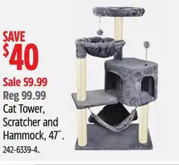 Canadian Tire Cat Tower, Scratcher and Hammock, 47˝ offer