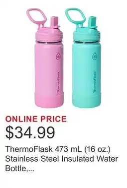Costco ThermoFlask 473 mL (16 oz.) Stainless Steel Insulated Water Bottle, 2-pack offer