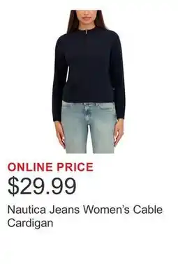 Costco Nautica Jeans Women's Cable Cardigan offer