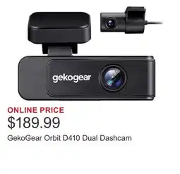 Costco GekoGear Orbit D410 Dual Dashcam offer