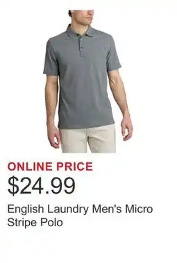 Costco English Laundry Men's Micro Stripe Polo offer