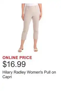 Costco Hilary Radley Women's Pull on Capri offer