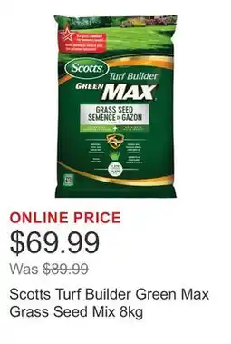Costco Scotts Turf Builder Green Max Grass Seed Mix offer