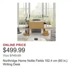 Costco Northridge Home Nollie Fields 152.4 cm (60 in.) Writing Desk offer