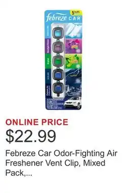 Costco Febreze Car Odor-Fighting Air Freshener Vent Clip, Mixed Pack, 2.2ml, 5 count offer