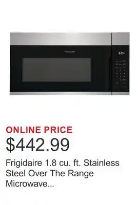 Costco Frigidaire 1.8 cu. ft. Stainless Steel Over The Range Microwave with Sensor Cook, 300 CFM offer