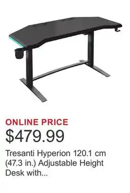 Costco Tresanti Hyperion 120.1 cm (47.3 in.) Adjustable Height Desk with LED Lighting offer