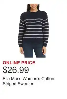 Costco Ella Moss Women's Cotton Striped Sweater offer