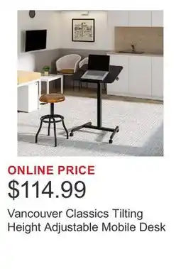 Costco Vancouver Classics Tilting Height Adjustable Mobile Desk offer