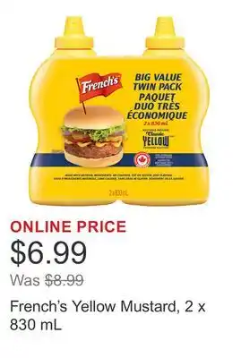 Costco French's Yellow Mustard offer