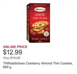 Costco THINaddictives Cranberry Almond Thin Cookies offer