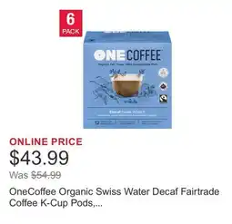 Costco OneCoffee Organic Swiss Water Decaf Fairtrade Coffee K-Cup Pods, 72-count offer