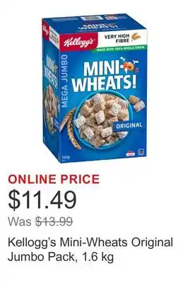 Costco Kellogg's Mini-Wheats Original Jumbo Pack offer