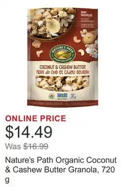 Costco Nature's Path Organic Coconut & Cashew Butter Granola offer