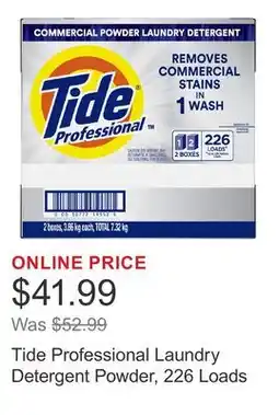Costco Tide Professional Laundry Detergent Powder, 226 Loads offer