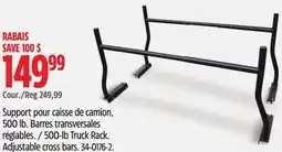 Canadian Tire 500-lb Truck Rack. Adjustable cross bars offer