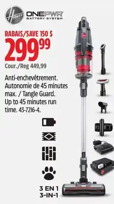 Canadian Tire Hoover Tangle Guard. Up to 45 minutes run time offer