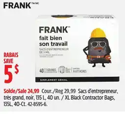 Canadian Tire FRANK XL Black Contractor Bags offer