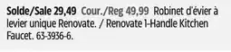 Canadian Tire Renovate 1-Handle Kitchen Faucet offer
