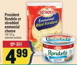 Marché Adonis President Rondele or shredded emmental cheese offer