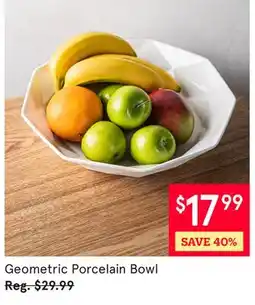 Kitchen Stuff Plus Geometric Porcelain Bowl offer