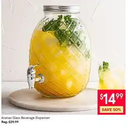 Kitchen Stuff Plus Ananas Glass Beverage Dispenser offer