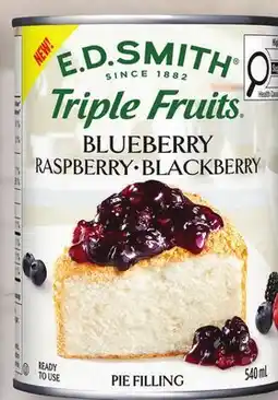 Giant Tiger E.D. Smith Triple Fruits Pie Filling offer