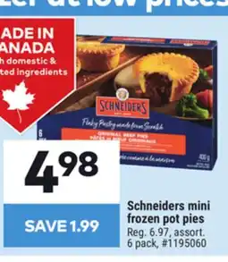 Giant Tiger Schneiders mini frozen pot pies offer