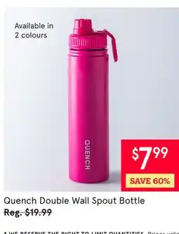 Kitchen Stuff Plus Quench Double Wall Spout Bottle offer
