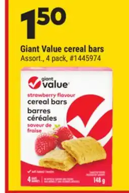 Giant Tiger Giant Value cereal bars offer