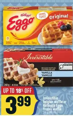 Marché Adonis Irrésistible belgian waffle or Kelloggs Eggo frozen waffle offer