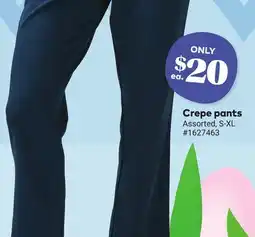 Giant Tiger Crepe pants offer