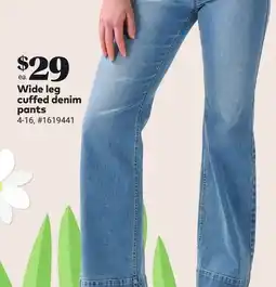 Giant Tiger Wide leg cuffed denim pants offer