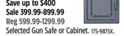 Canadian Tire Selected Gun Safe or Cabinet offer