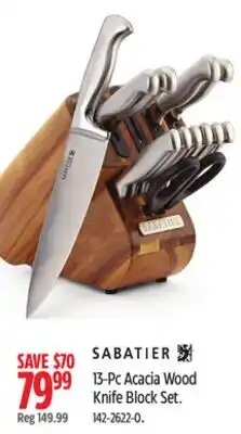 Canadian Tire Sabatier 13-Pc Acacia Wood Knife Block Set offer