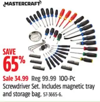 Canadian Tire Mastercraft 100-Pc Screwdriver Set offer