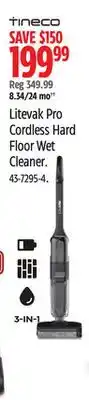 Canadian Tire Tineco Litevak Pro Cordless Hard Floor Wet Cleaner offer