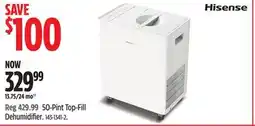 Canadian Tire Hisense 50-Pint Top-Fill Dehumidifier offer