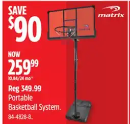 Canadian Tire Matrix Portable Basketball System offer