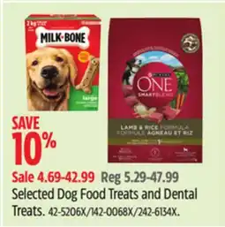 Canadian Tire Purina Selected Dog Food Treats and Dental Treats offer