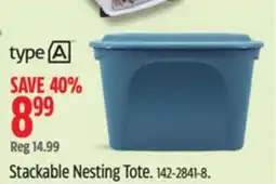 Canadian Tire type A Stackable Nesting Tote offer