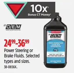 Canadian Tire OEM Power Steering or Brake Fluids offer