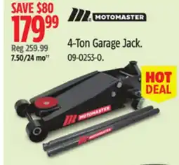 Canadian Tire MotoMaster 4-Ton Garage Jack offer