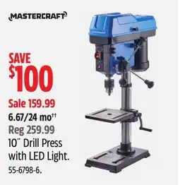 Canadian Tire Mastercraft 10˝ Drill Press with LED Light offer